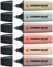 Zvýrazňovač STABILO® BOSS® ORIGINAL NatureCOLORS - sada 6 ks